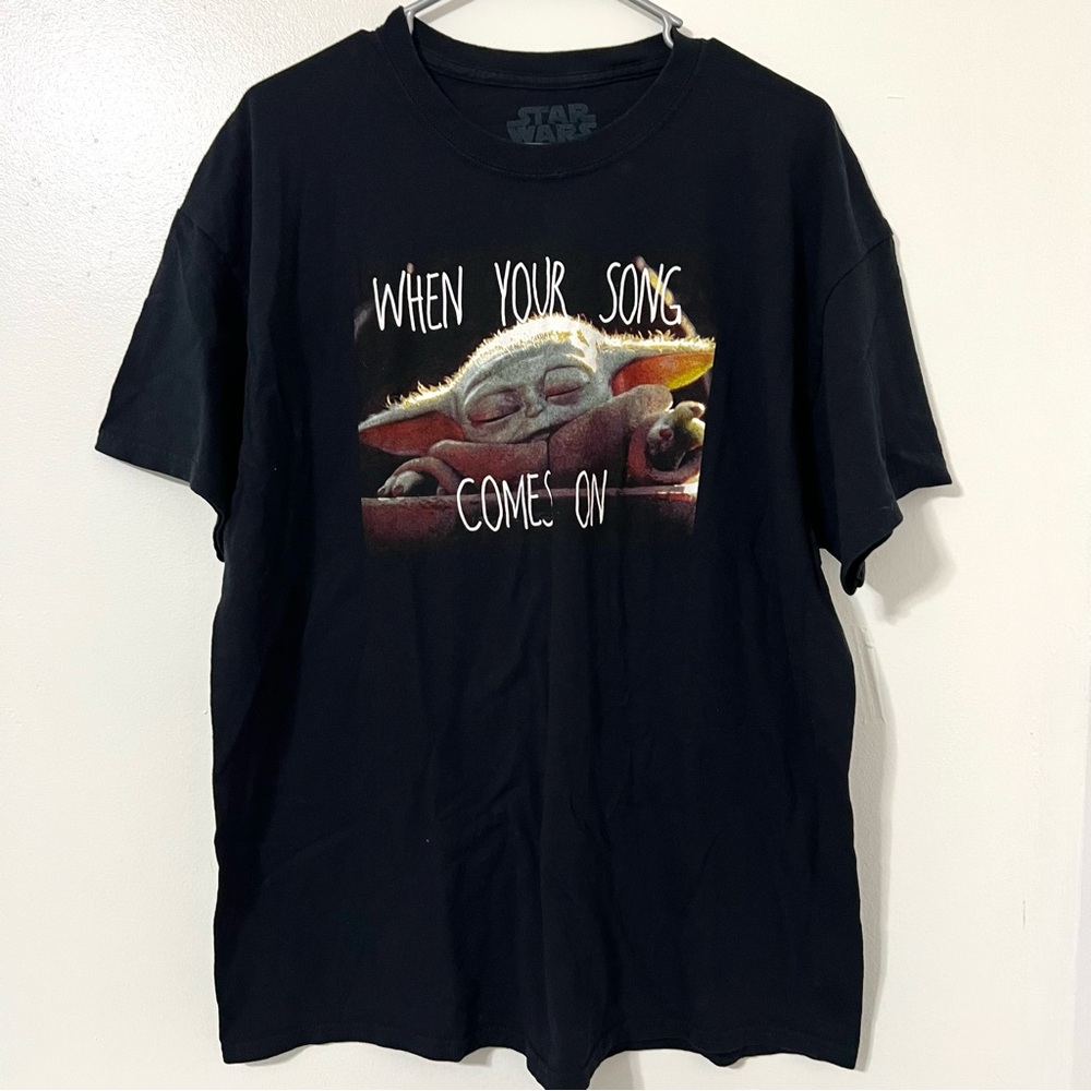 Star Wars Black Grogu Baby Yoda Graphic T-Shirt